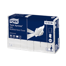Lade das Bild in den Galerie-Viewer, Tork Xpress® 120398 weiche Multifold-Handtücher Advanced H2 2-lagig 25,6cm | Karton (21 Packungen)
