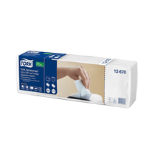 Lade das Bild in den Galerie-Viewer, Tork Xpressnap® 13670 Extra Soft Blätterdesign Weiße Spenderserviette Premium N4 2-lagig | Karton (8 Packungen)

