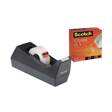 Lade das Bild in den Galerie-Viewer, Scotch™ C38 Tischabroller schwarz + Scotch® Crystal Klebeband, 1 Rolle, 19 mm x 10 m | Packung (1 Stück)
