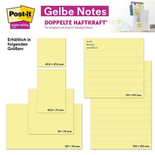 Lade das Bild in den Galerie-Viewer, Post-it® Notes im Großformat, Gelb, Liniert, 101 mm x 101 mm, 300 Blatt/Block, 1 Block/Packung, 100% PEFC, SGSCH-PEFC-COC-110078 | Packung (1 Stück)
