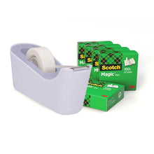 Lade das Bild in den Galerie-Viewer, Scotch™ Klebeband-Abroller C18, Lila + Scotch® Magic™ Unsichtbares Klebeband, 19 mm x 33 m, 6 Rollen/Packung | Packung (1 Stück)
