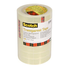 Lade das Bild in den Galerie-Viewer, Scotch® Transparentes Klebeband 550, 19 mm x 66 m, 8 Rollen | Packung (8 Stück)
