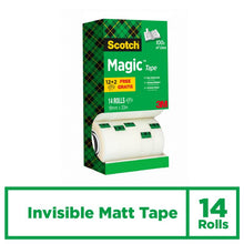 Lade das Bild in den Galerie-Viewer, Scotch® Magic™ Unsichtbares Klebeband, Vorteilspack 14 Rollen, 19 mm x 33 m | Packung (1 Stück)
