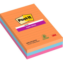 Lade das Bild in den Galerie-Viewer, Post-it® Super Sticky Notes im Großformat, Liniert, 101 mm x 152 mm, 90 Blatt/Block, 100% PEFC
