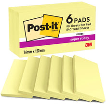 Lade das Bild in den Galerie-Viewer, Post-it® Super Sticky Notes, 76 mm x 127 mm, 90 Blatt/Block, 100% PEFC
